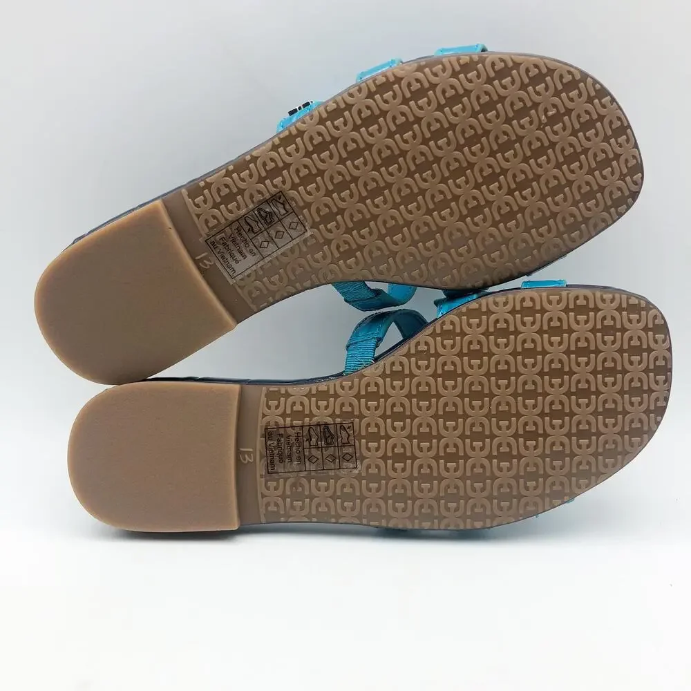 Sam Edelman Girls Bay Slide Sandals US 13 M EU 31 Navy Blue Leather NIB